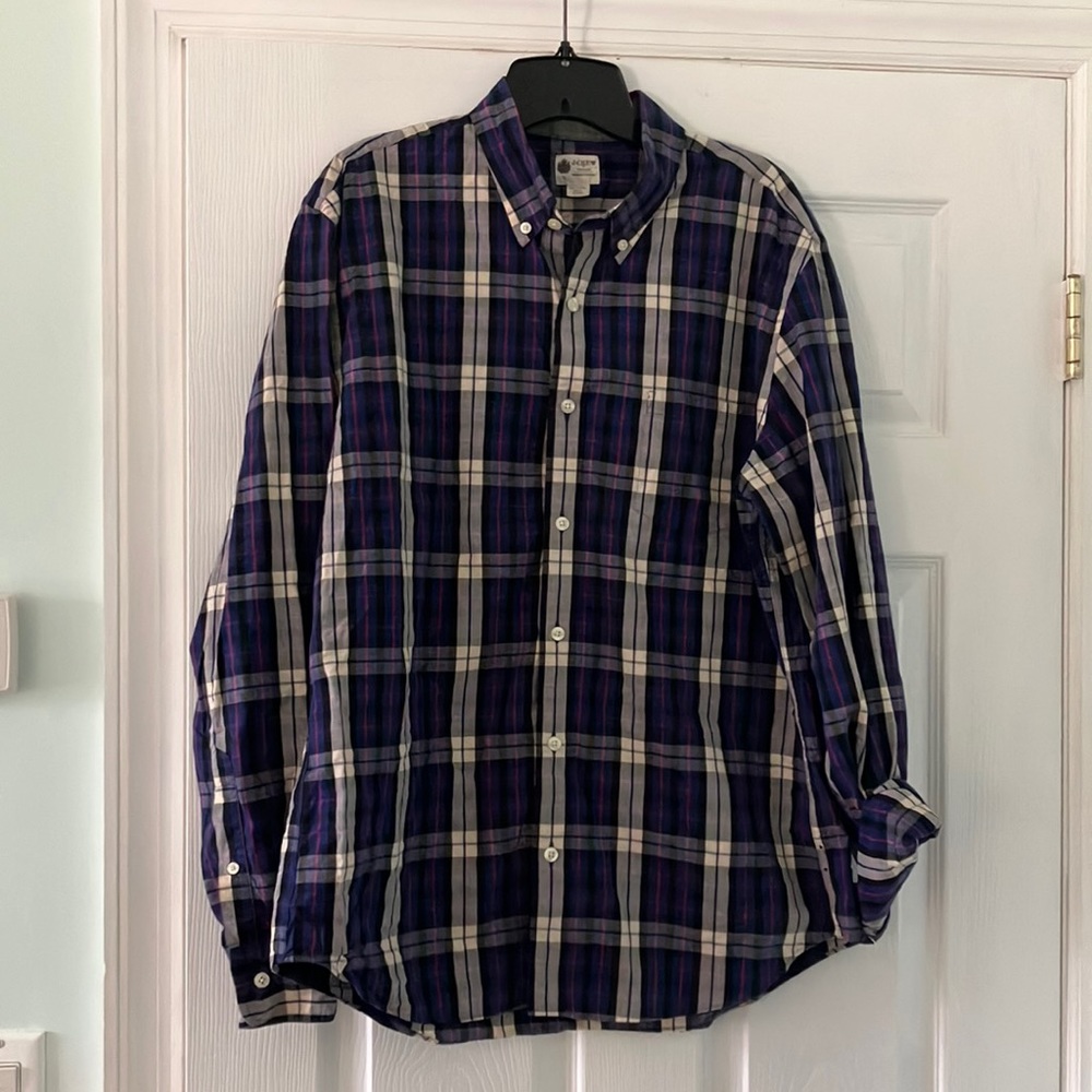 plaid j crew men’s shirt